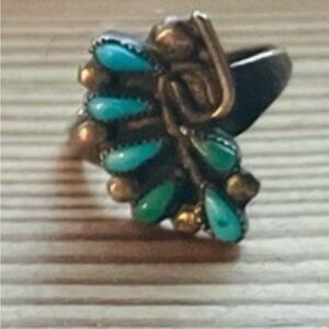 Vintage old pawn, turquoise sterling silver ring size 6
